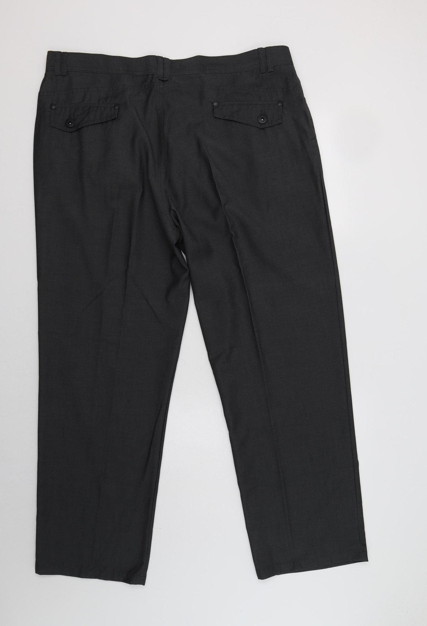 George Mens Grey  Polyester Dress Pants Trousers Size 40 L31 in Regular Button
