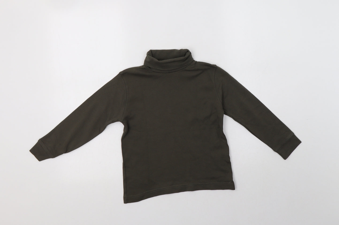 Zara Girls Green  Cotton Basic Blouse Size 4-5 Years Roll Neck