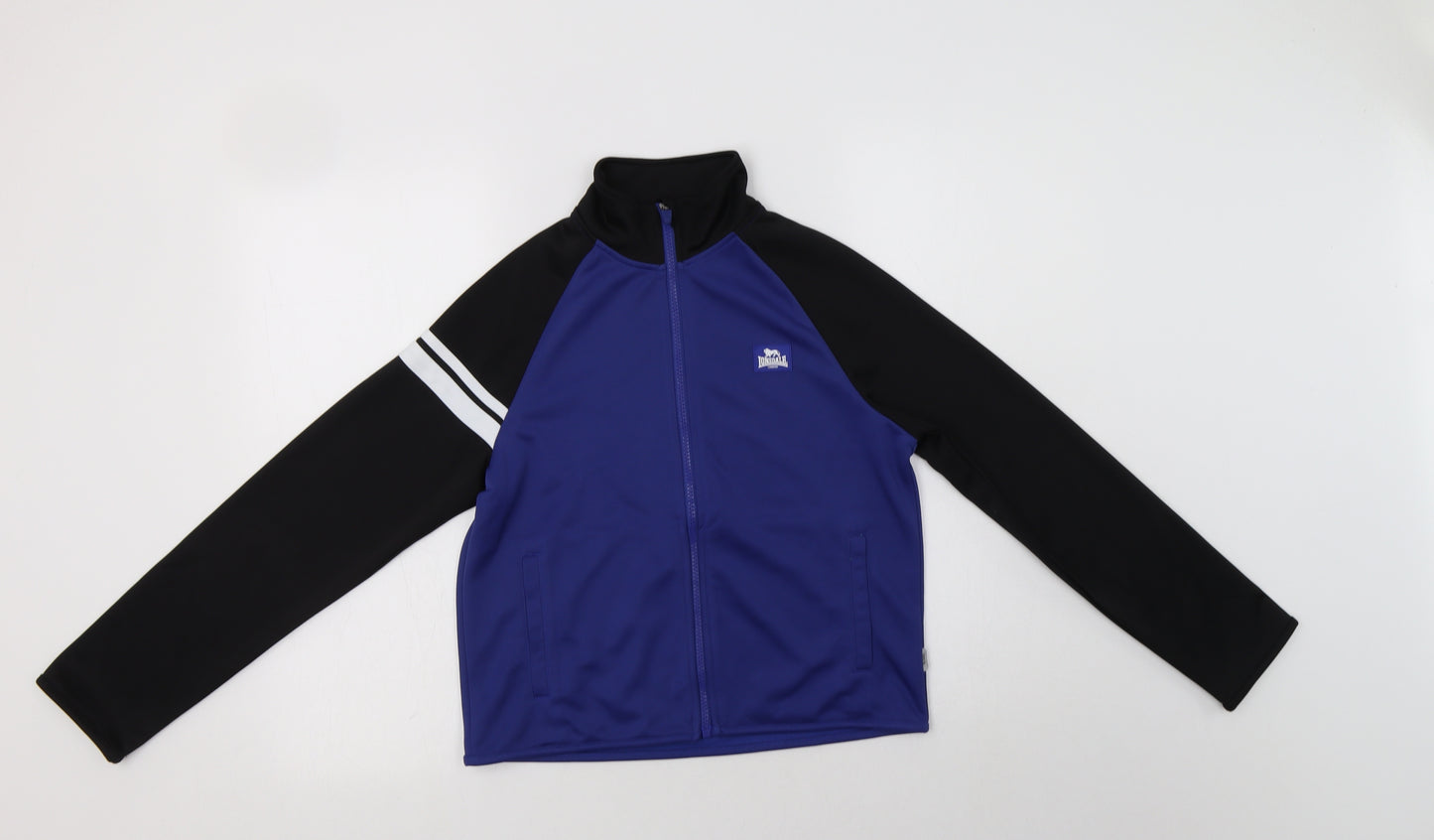 Lonsdale Boys Blue Colourblock Polyester Full Zip Sweatshirt Size 13 Years  Zip