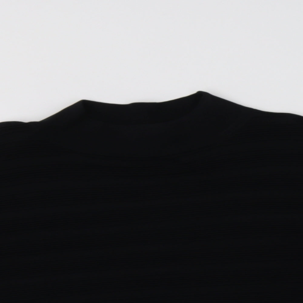 NEXT Womens Black  Viscose Basic Blouse Size 14 Mock Neck