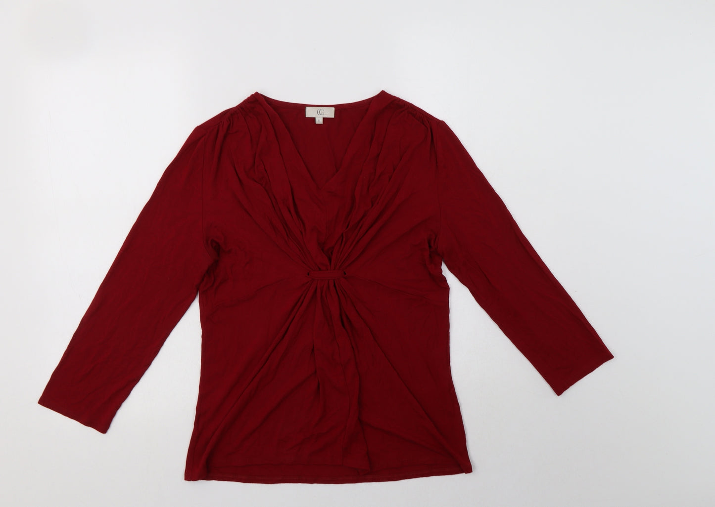 CC Womens Red   Basic Blouse Size M V-Neck