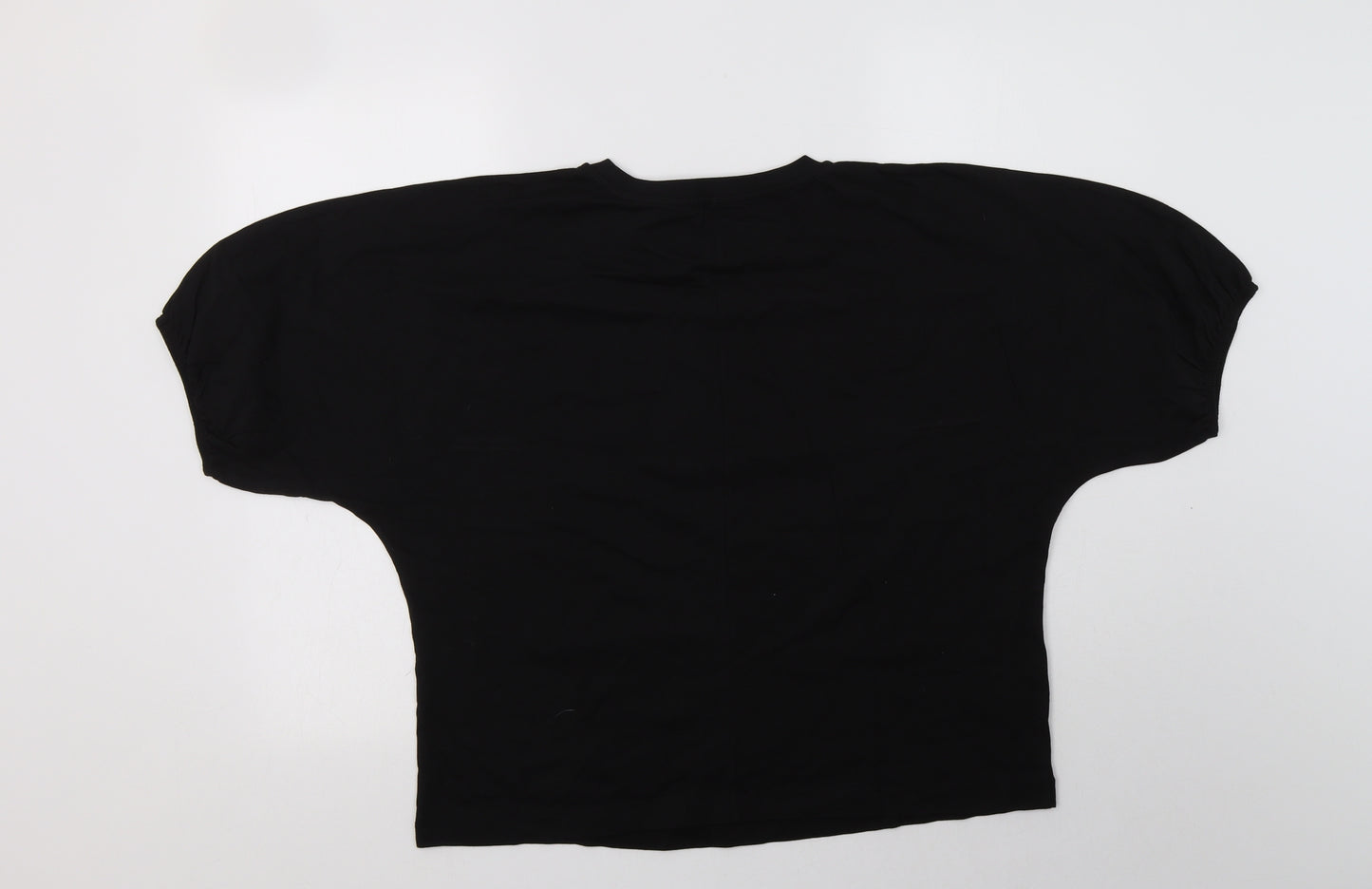 George Womens Black  Cotton Basic T-Shirt Size 16 Crew Neck