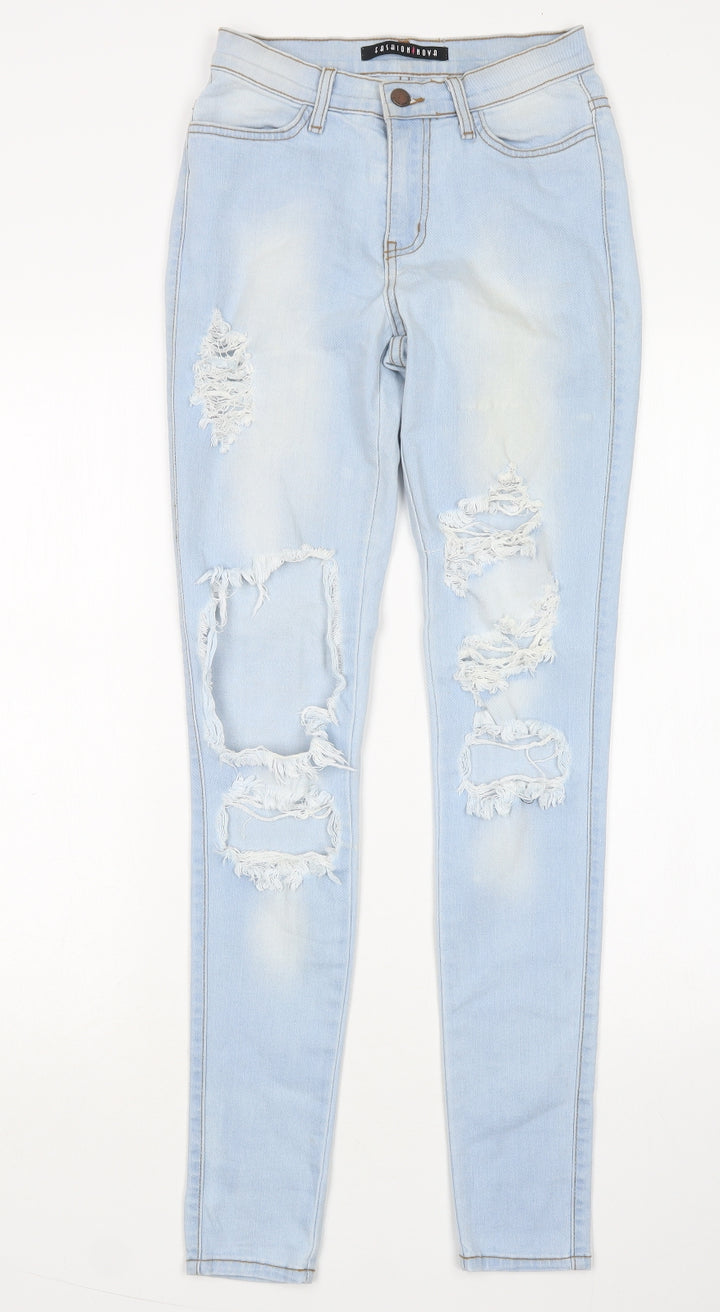 Fashionnova Womens Blue  Cotton Skinny Jeans Size 24 in L30 in Regular