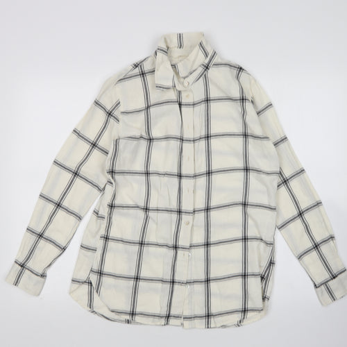 H&M Womens Multicoloured Check Cotton Basic Button-Up Size 6 Collared