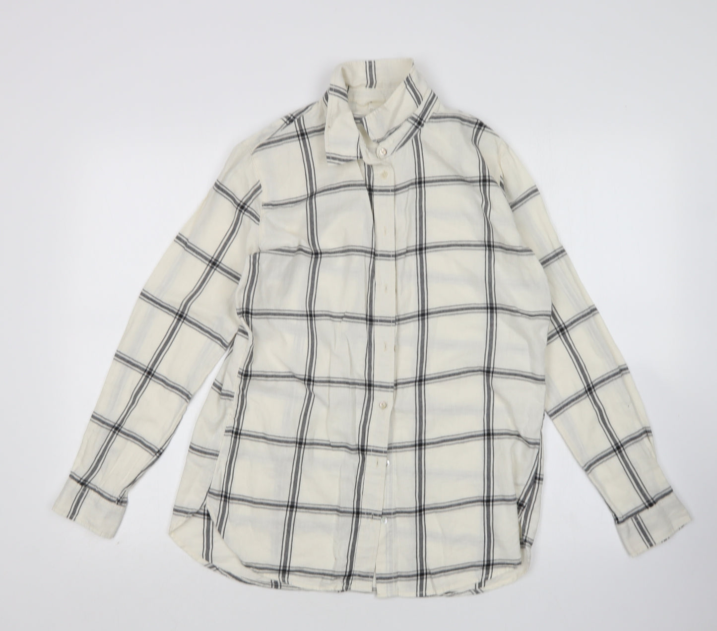 H&M Womens Multicoloured Check Cotton Basic Button-Up Size 6 Collared