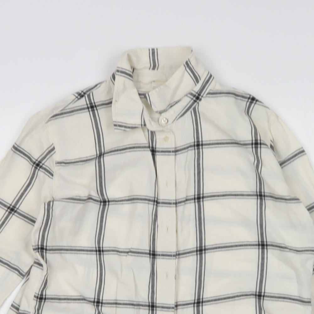 H&M Womens Multicoloured Check Cotton Basic Button-Up Size 6 Collared