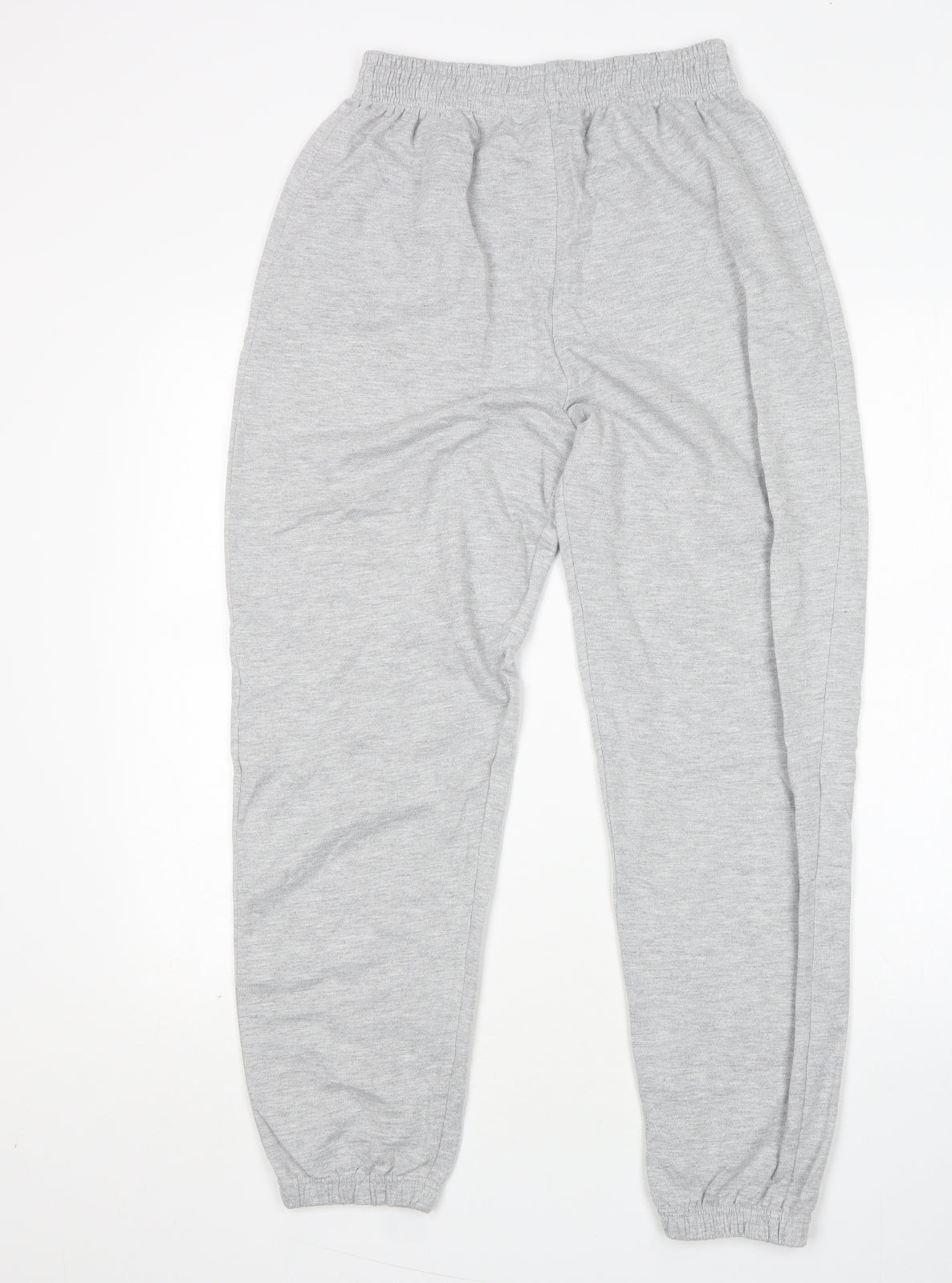 PRETTYLITTLETHING Womens Grey  Cotton Sweatpants Trousers Size 8 L29 in Regular