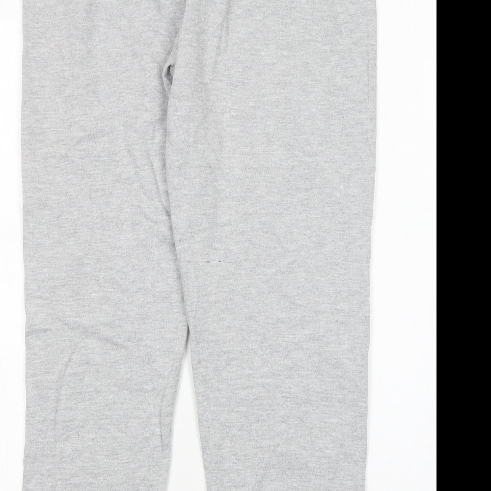 PRETTYLITTLETHING Womens Grey  Cotton Sweatpants Trousers Size 8 L29 in Regular