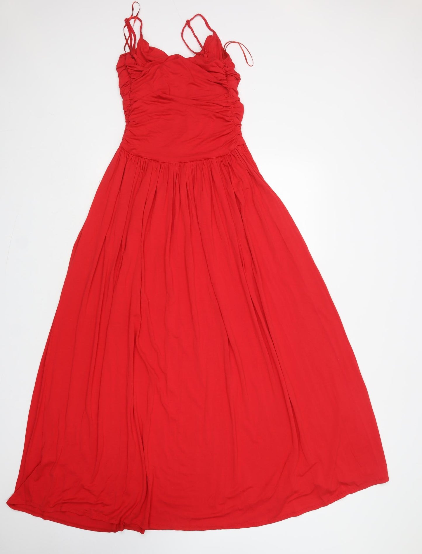 Monsoon Womens Red  Viscose Fit & Flare  Size 10  V-Neck