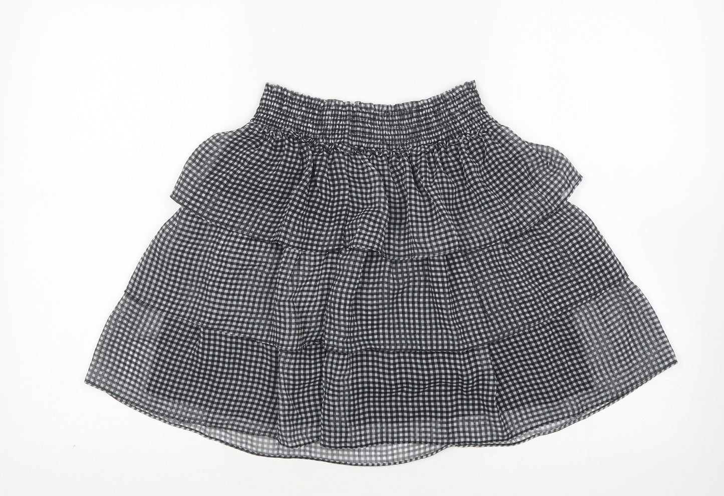 H&M Womens Multicoloured Check Polyester Mini Skirt Size XS