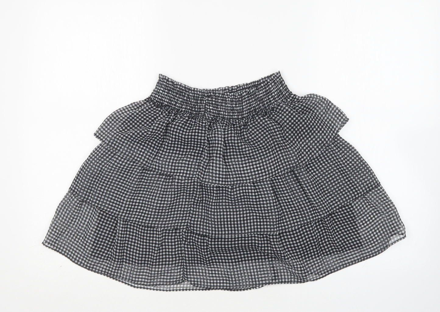 H&M Womens Multicoloured Check Polyester Mini Skirt Size XS