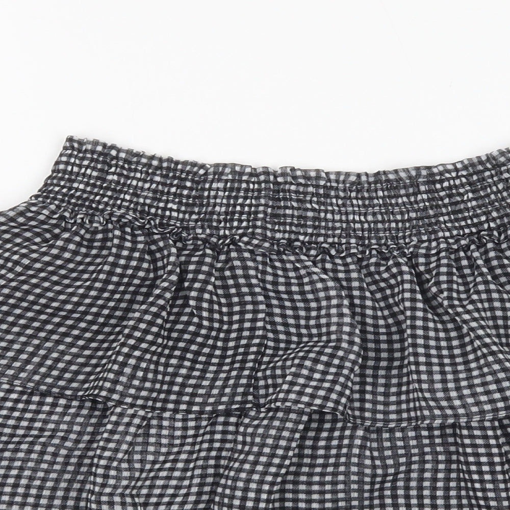 H&M Womens Multicoloured Check Polyester Mini Skirt Size XS