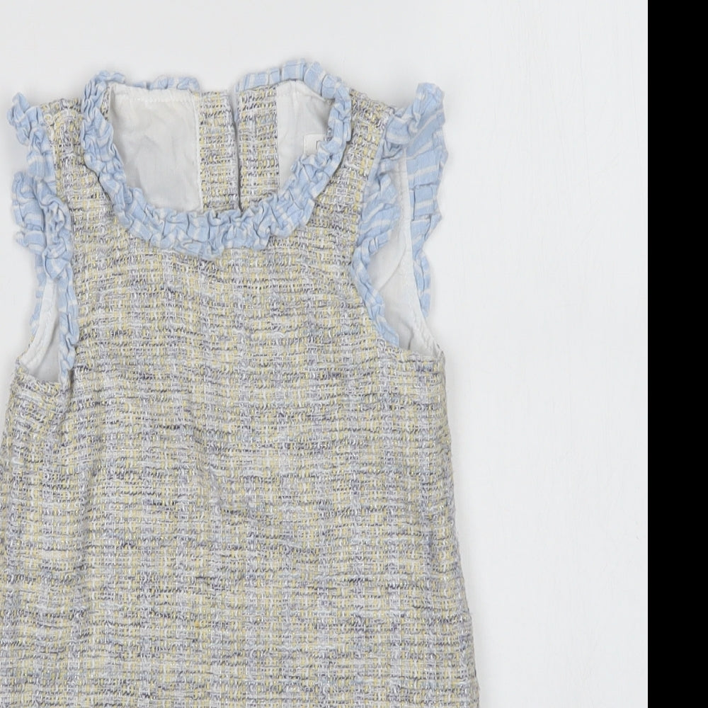 NEXT Girls Multicoloured Check Cotton A-Line  Size 4 Years  Round Neck