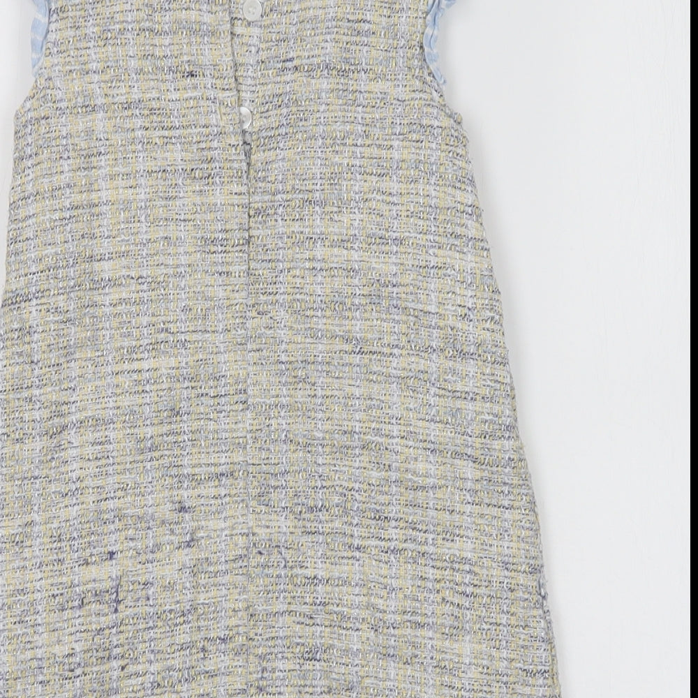 NEXT Girls Multicoloured Check Cotton A-Line  Size 4 Years  Round Neck