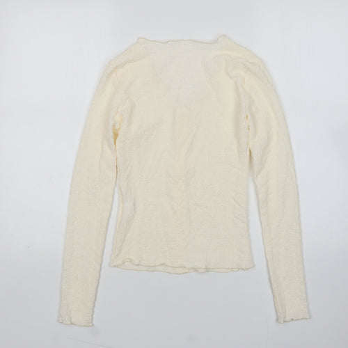 Shein  Womens Beige Round Neck  Polyester Cardigan Jumper Size XS