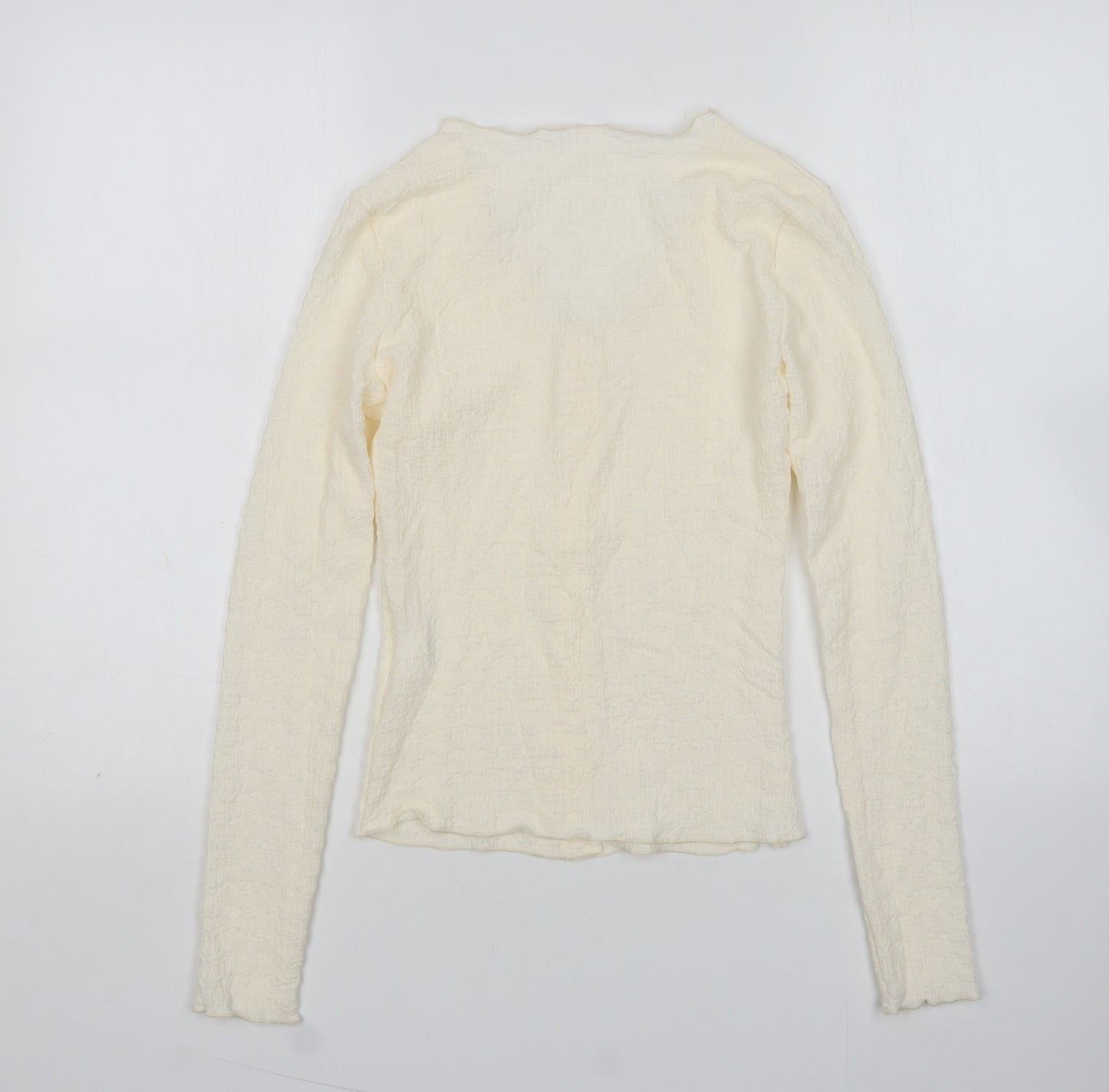 Shein  Womens Beige Round Neck  Polyester Cardigan Jumper Size XS