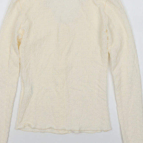 Shein  Womens Beige Round Neck  Polyester Cardigan Jumper Size XS
