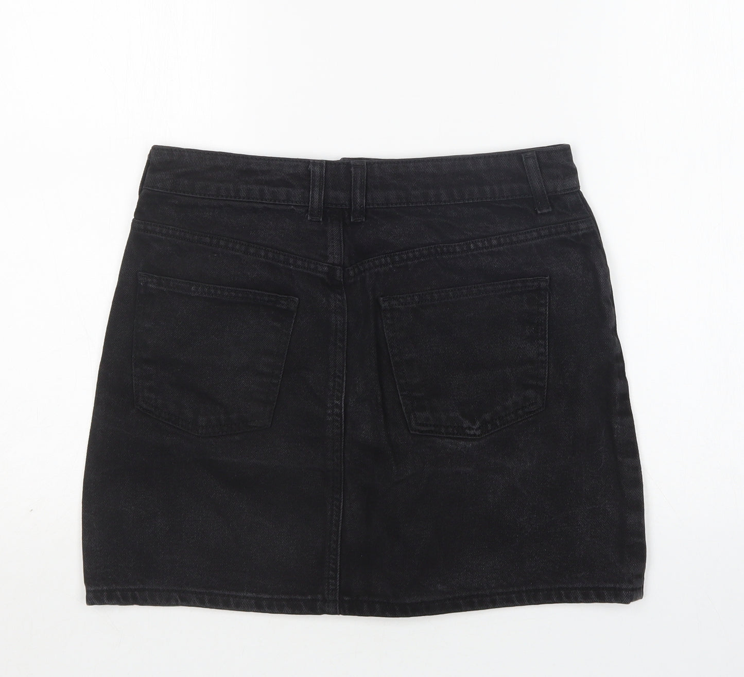 Topshop Womens Black  Cotton Mini Skirt Size 10