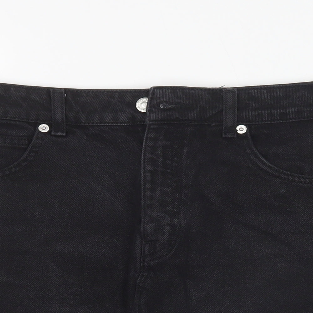 Topshop Womens Black  Cotton Mini Skirt Size 10