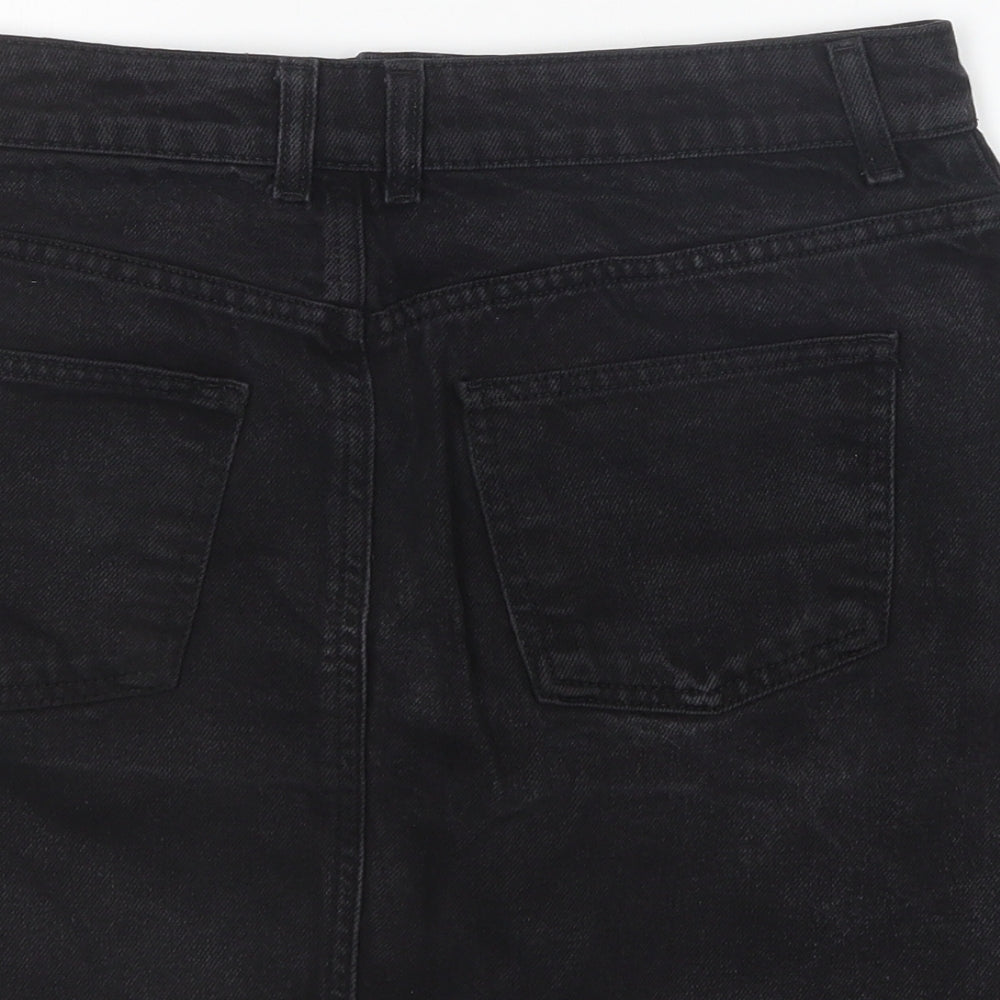 Topshop Womens Black  Cotton Mini Skirt Size 10