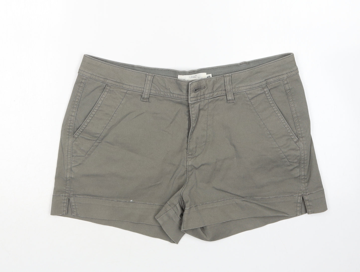 H&M Womens Green  Cotton Hot Pants Shorts Size 10 L3 in Regular
