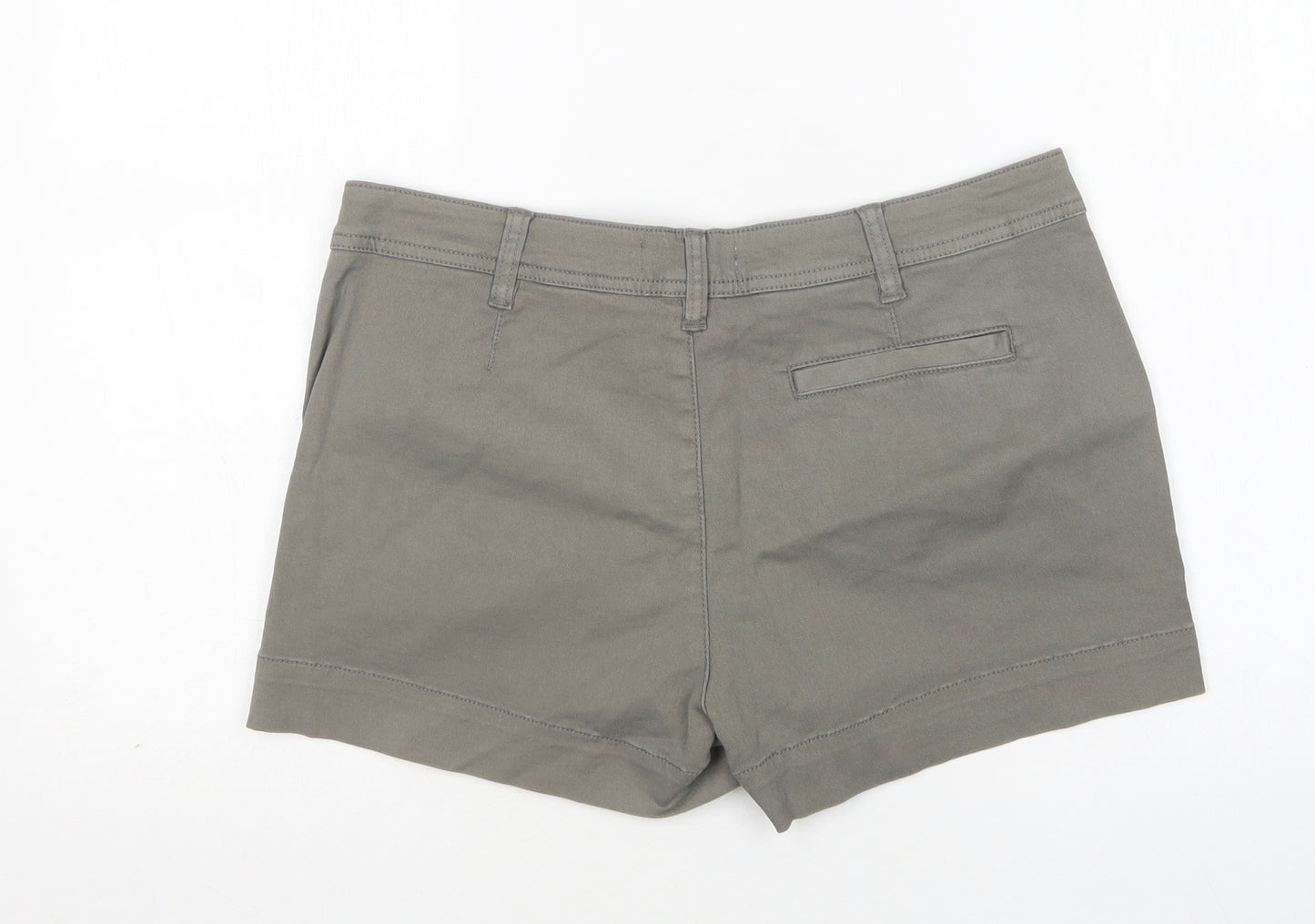 H&M Womens Green  Cotton Hot Pants Shorts Size 10 L3 in Regular