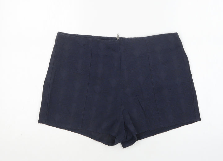 Staring at Stars Womens Blue Argyle/Diamond Cotton Hot Pants Shorts Size L L3 in Regular