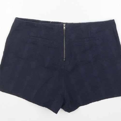 Staring at Stars Womens Blue Argyle/Diamond Cotton Hot Pants Shorts Size L L3 in Regular