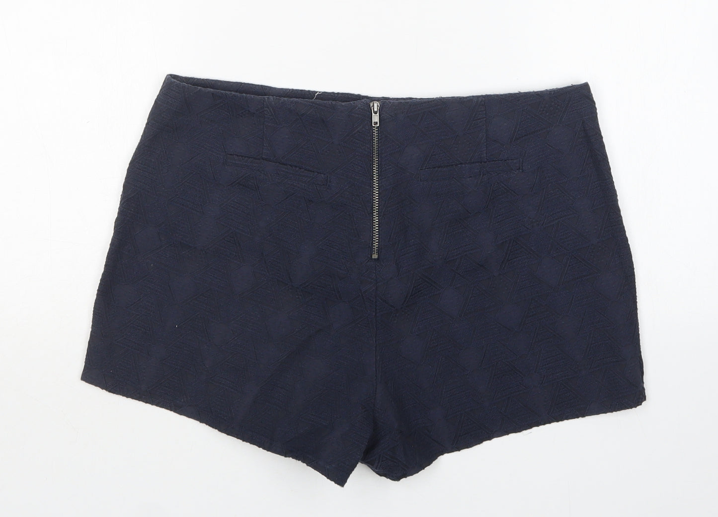 Staring at Stars Womens Blue Argyle/Diamond Cotton Hot Pants Shorts Size L L3 in Regular