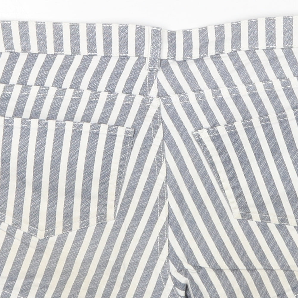 H&M Womens Multicoloured Striped Cotton Hot Pants Shorts Size 10 L3 in Regular