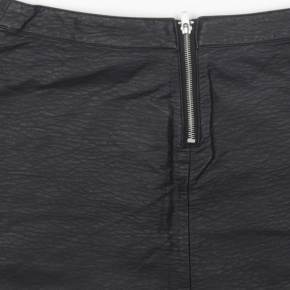 H&M Womens Black  Polyester Mini Skirt Size 10