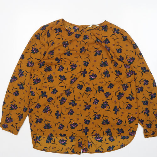 George Womens Multicoloured Floral Polyester Basic Blouse Size 16 Round Neck