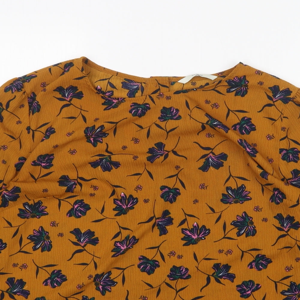 George Womens Multicoloured Floral Polyester Basic Blouse Size 16 Round Neck