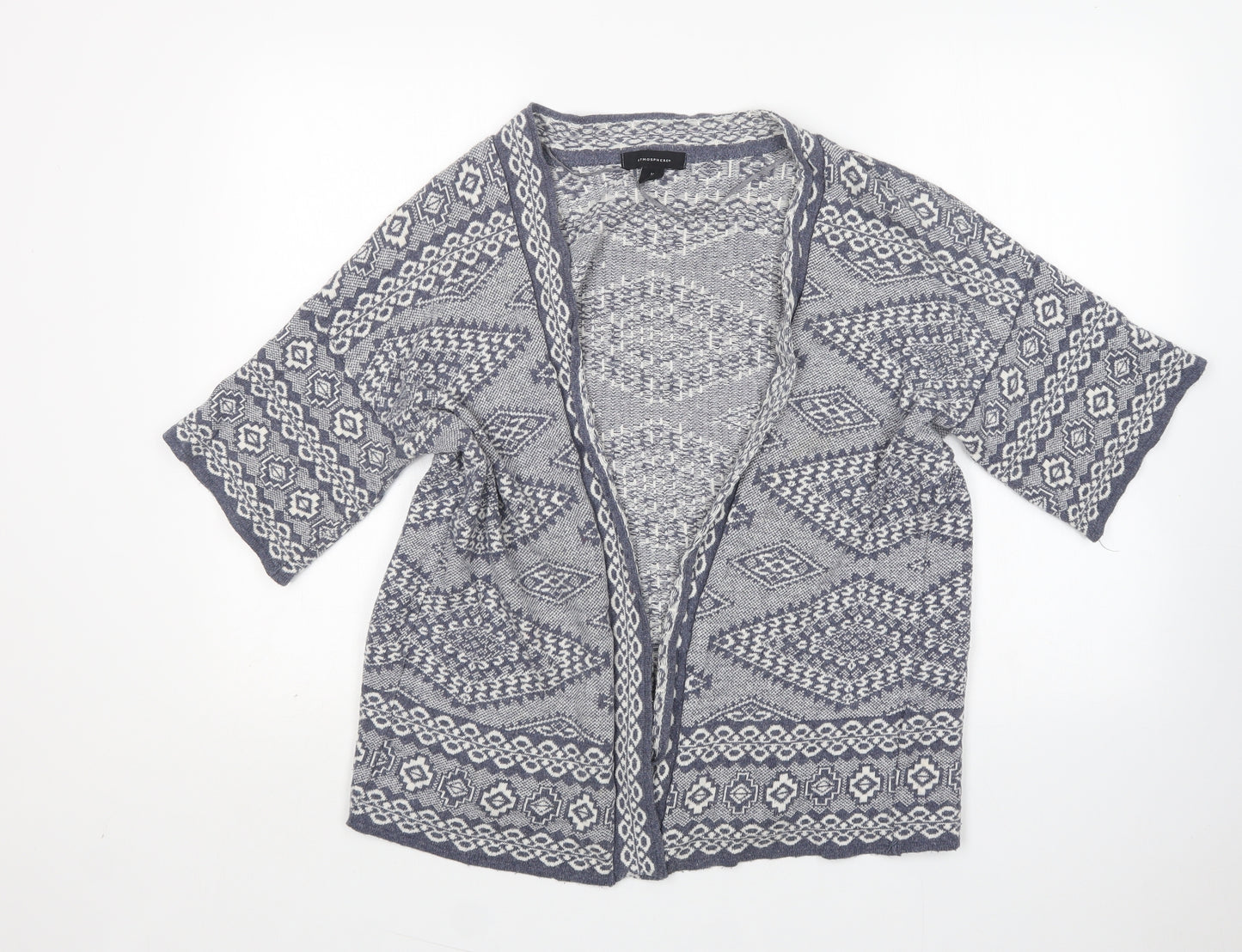 Atmosphere Womens Multicoloured V-Neck Argyle/Diamond Acrylic Cardigan Jumper Size M