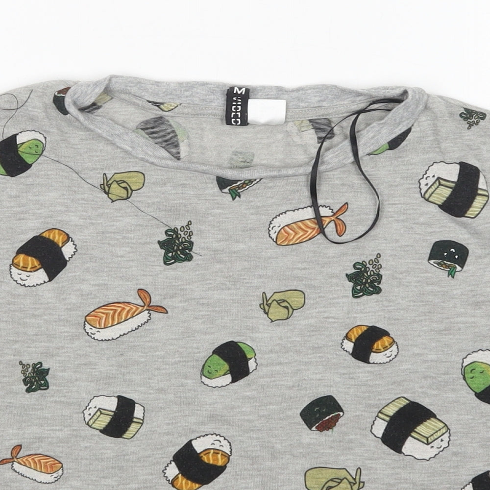 H&M Womens Multicoloured  Viscose Basic T-Shirt Size M Round Neck