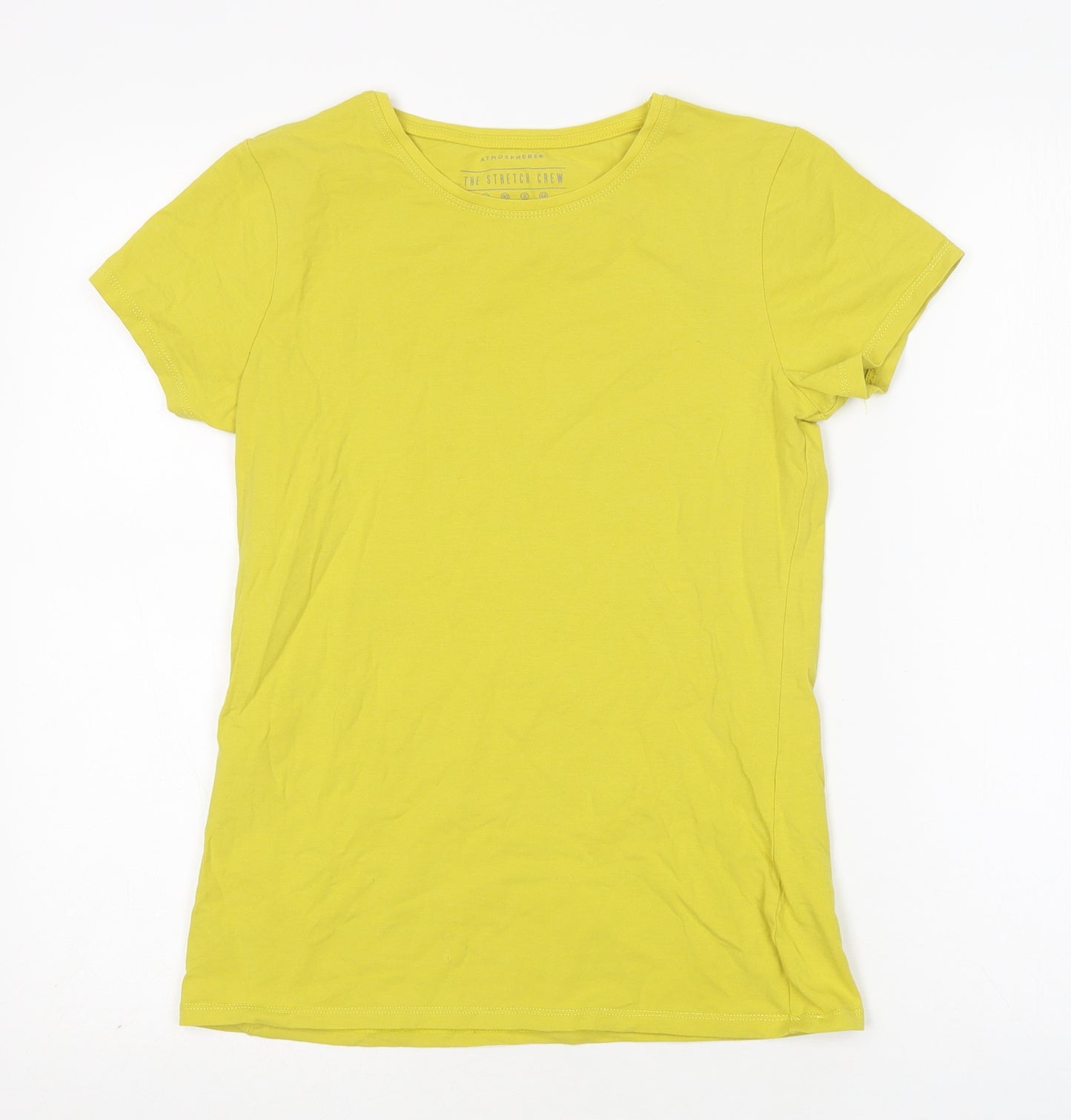 Atmosphere Womens Green  Cotton Basic T-Shirt Size 12 Round Neck
