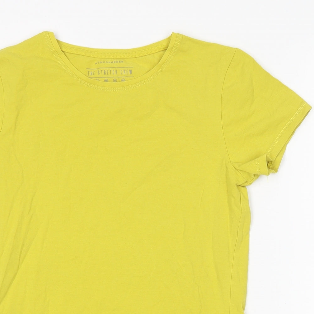 Atmosphere Womens Green  Cotton Basic T-Shirt Size 12 Round Neck