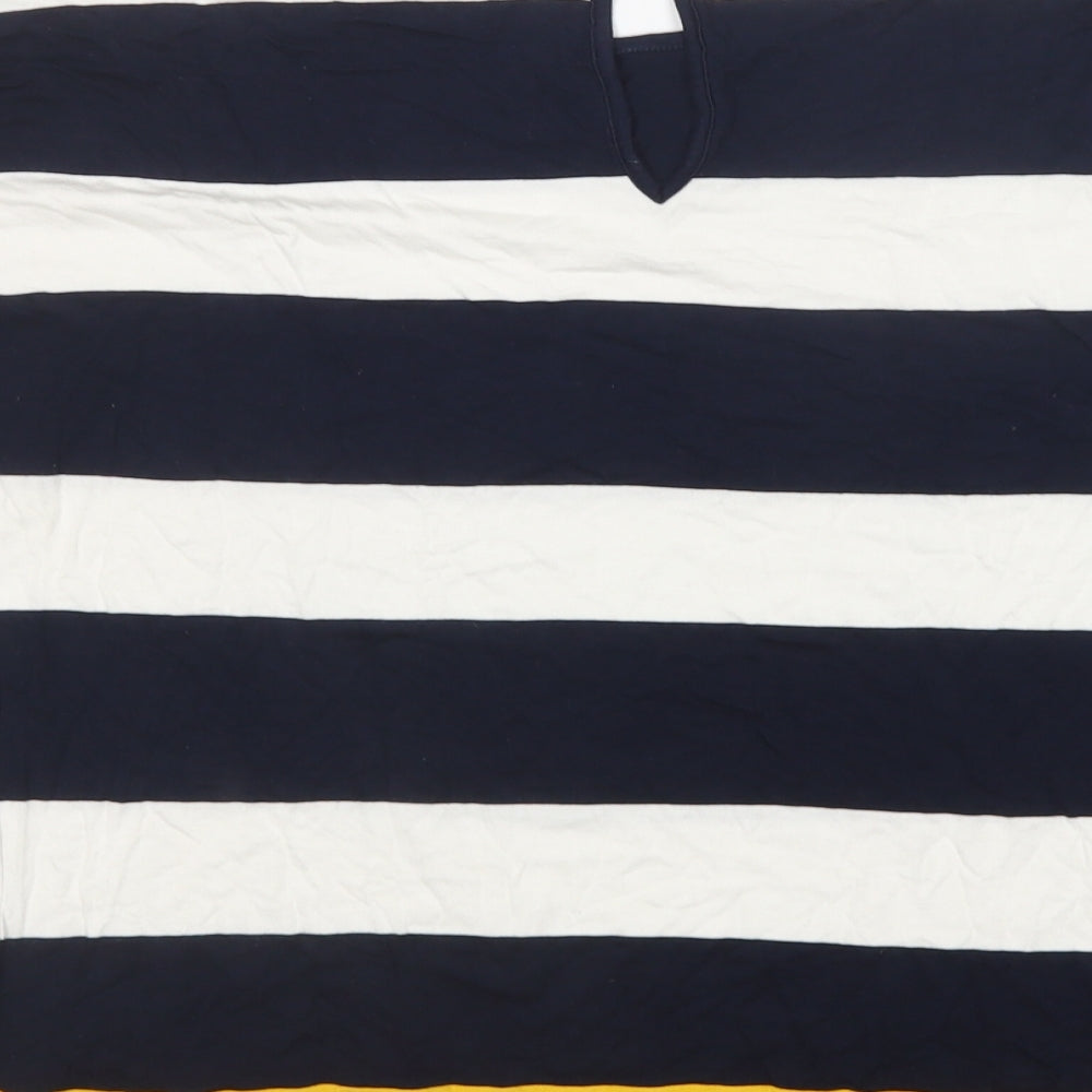 F&F Womens Multicoloured Striped Viscose Basic T-Shirt Size 12 Round Neck