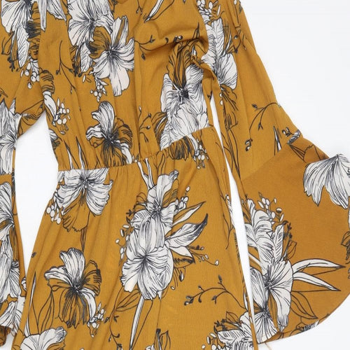 Preworn Womens Multicoloured Floral Polyester Fit & Flare  Size S  Round Neck