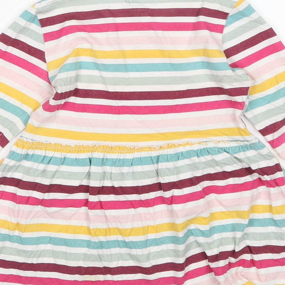 H&M Girls Multicoloured Striped Cotton A-Line  Size 18-24 Months  Round Neck
