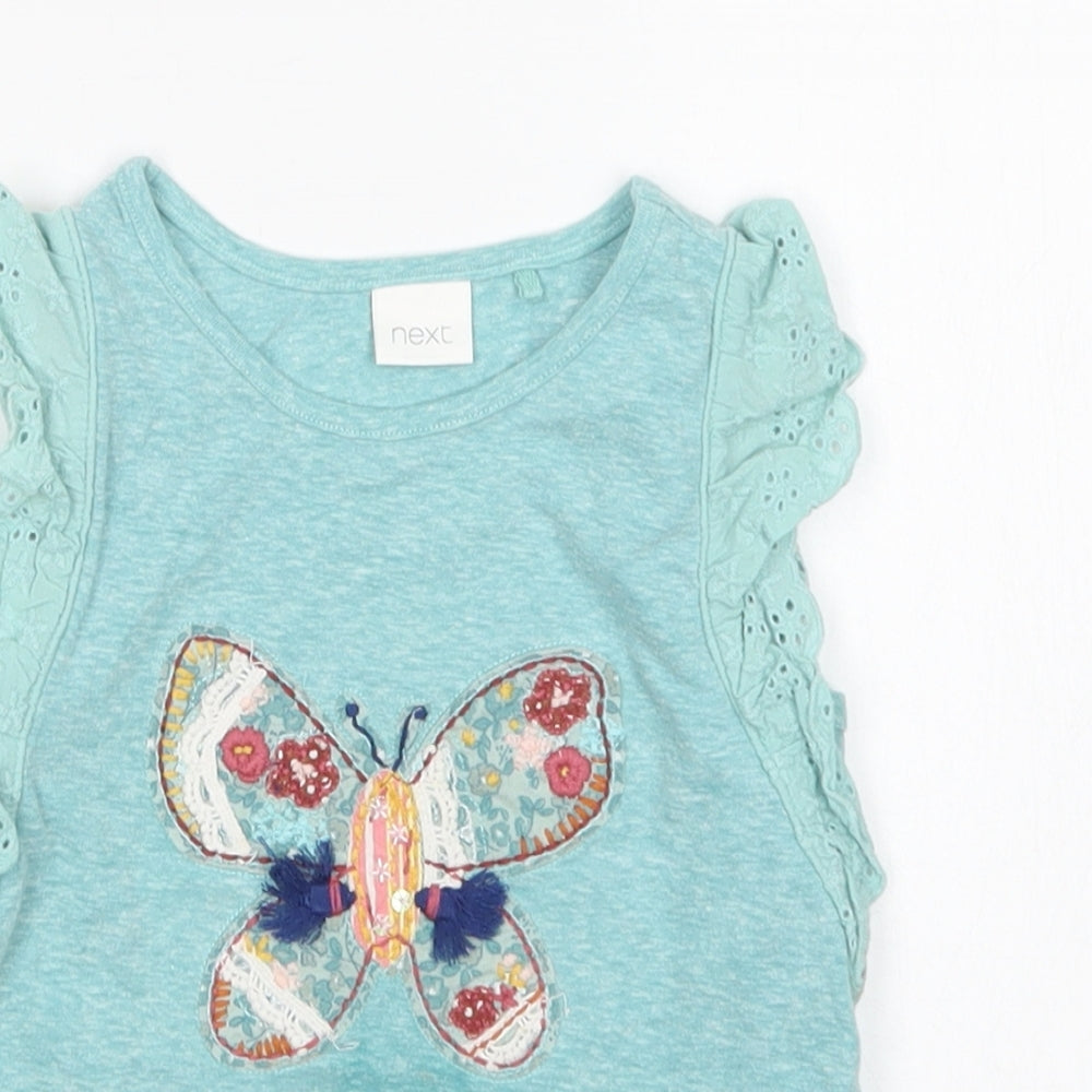 NEXT Girls Green  Polyester Basic Tank Size 18-24 Months Round Neck