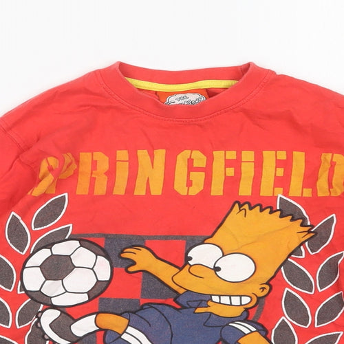 Matalan Boys Multicoloured  Cotton Basic T-Shirt Size 6-7 Years Round Neck  - Simpsons