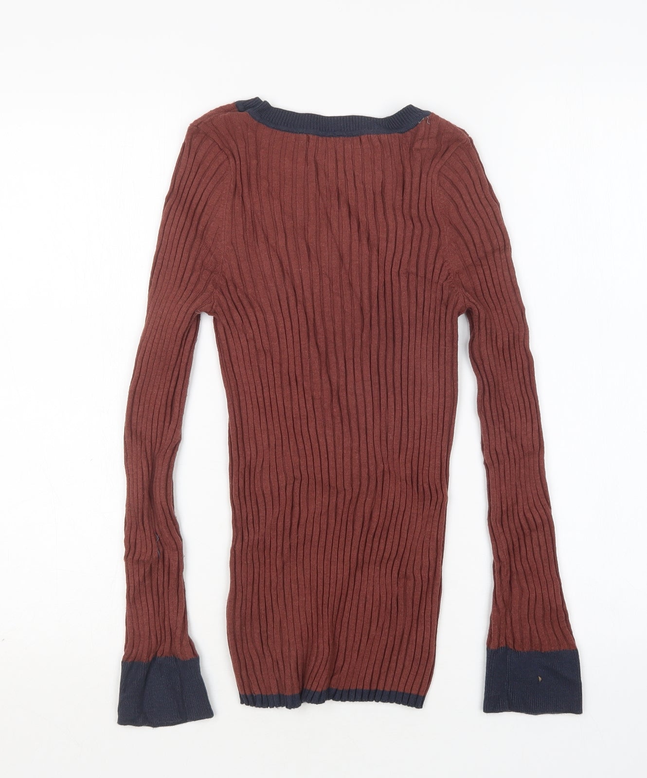 NEXT Womens Brown Round Neck  Nylon Pullover Jumper Size 10