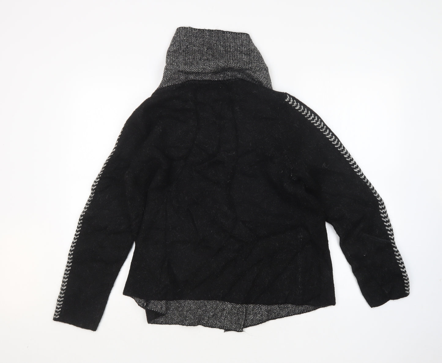 Ellen Tracy Womens Black Roll Neck  Acrylic Cardigan Jumper Size 18