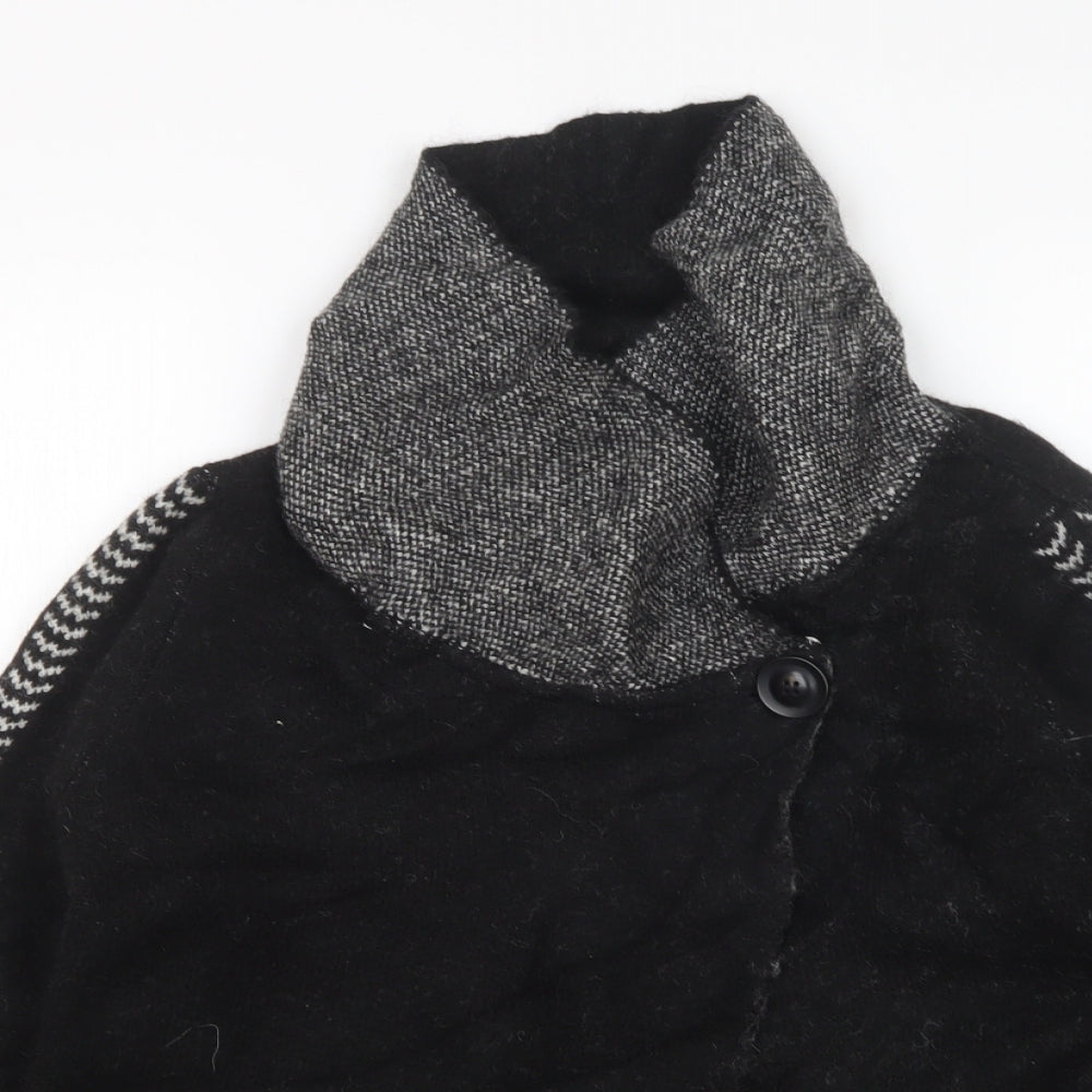 Ellen Tracy Womens Black Roll Neck  Acrylic Cardigan Jumper Size 18