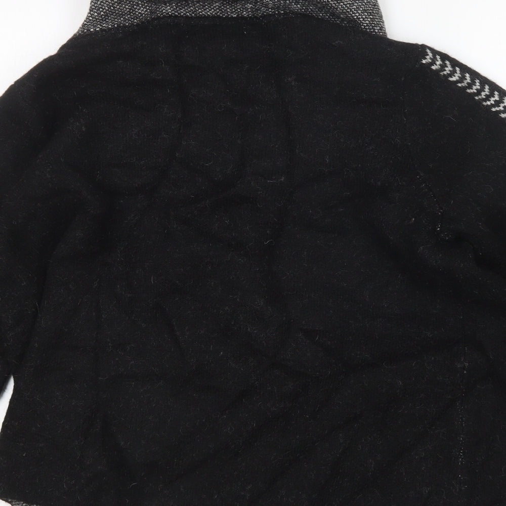 Ellen Tracy Womens Black Roll Neck  Acrylic Cardigan Jumper Size 18