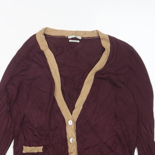 STILE BENETTON Womens Multicoloured V-Neck  Wool Cardigan Jumper Size S