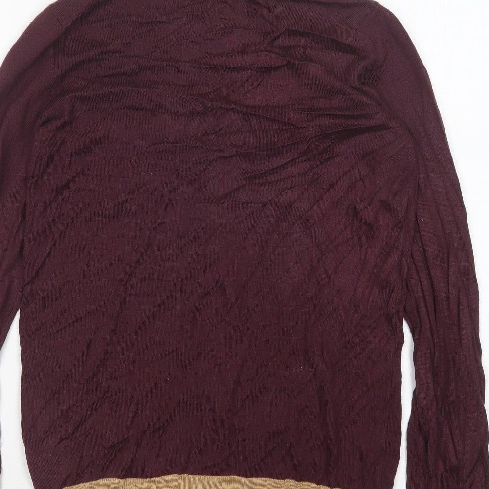 STILE BENETTON Womens Multicoloured V-Neck  Wool Cardigan Jumper Size S