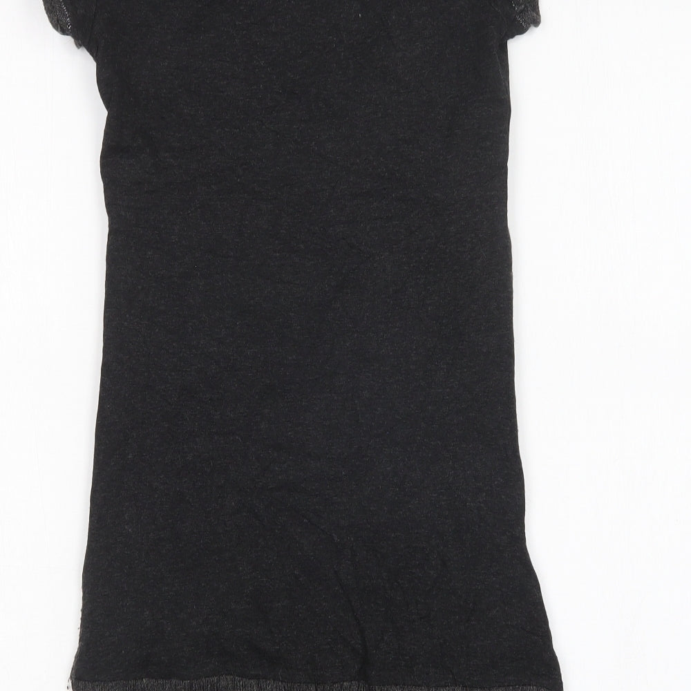 Promod Womens Grey  Viscose Jumper Dress  Size XS  Round Neck