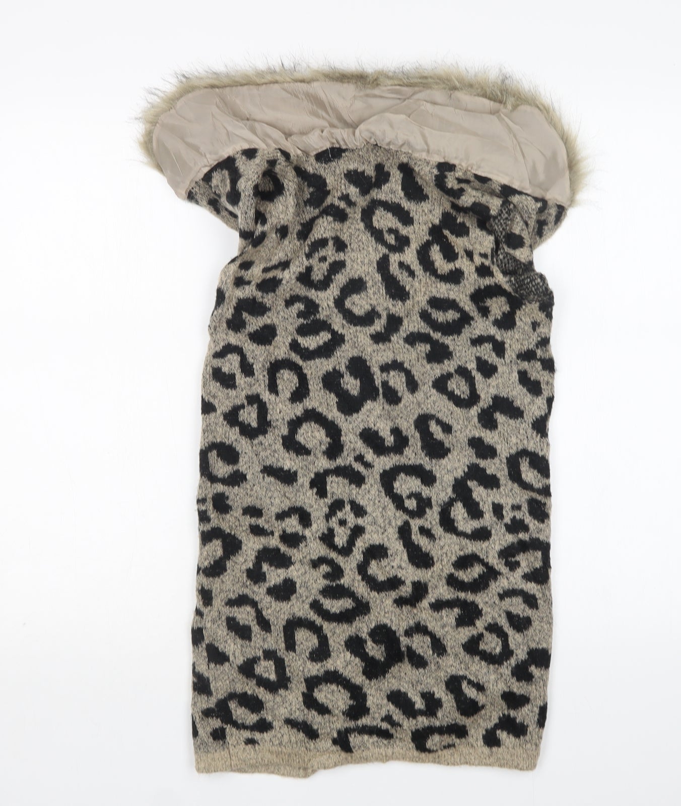 Primark Girls Multicoloured V-Neck Animal Print Acrylic Cardigan Jumper Size 9-10 Years